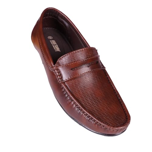 Image of Liberty Men's Leather Loafers Formal Shoes | Stylish Fashionable Slip-On Moccasins | Ideal for Business, Casual, Parties (Available Size in 6 to 10 UK, Black /Brown)