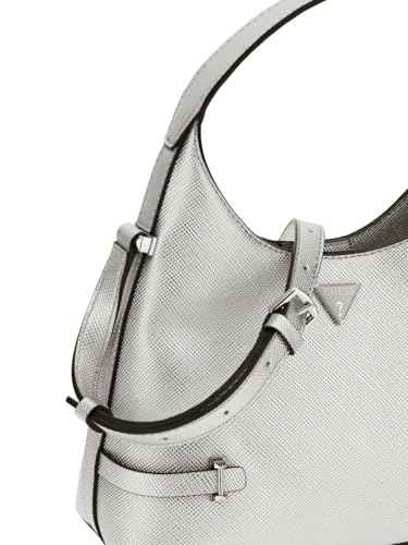 Image of Guess Silver Solid Rosalba Small Hobo Bag