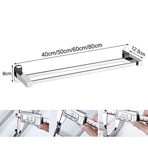 Grand porte-serviettes mural en acier inoxydable 50cm longue durée