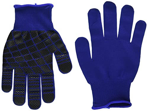 福徳産業 軍手 作業用手袋 ぴったり フィット M ブルー 3双入 滑り止め 伸縮性 日本製 キャッチャー #932