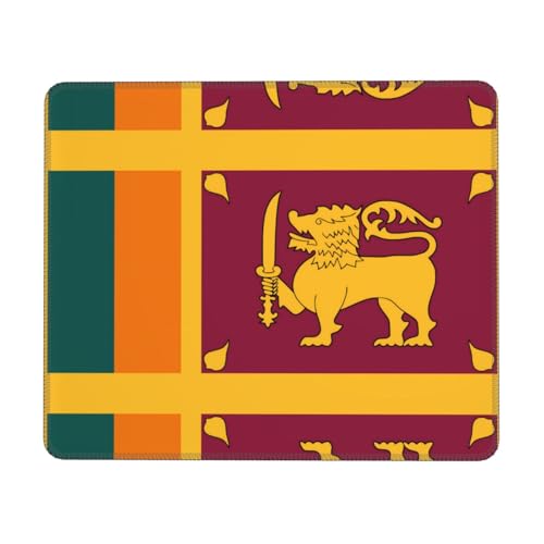 Tapis de souris motif drapeau du Sri Lanka 22 x 26 cm