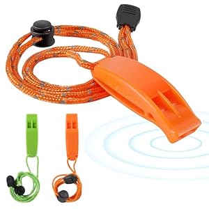 Feibety 2 Pcs Whistles with Reflective Lanyard Emergency Whistle,Safety Whistle Survival, Super Loud Orange Emergency Survival Whistle for Outdoors, Mountaineering And Signalling,Dog Training