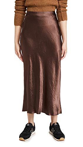 Vince Women's Side Slit Slip Skirt, Brown Stone, Small