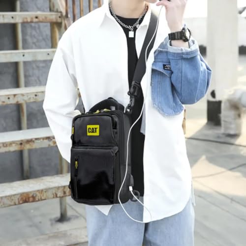 شنطة ظهر كروس مقاومة للماء مع منفذ USB وتصميم حمل ثلاثي قابل للتعديل