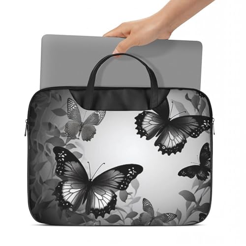 Bolsa para laptop 15.6 pulgadas impermeable cuero negro y gris miniatura 2