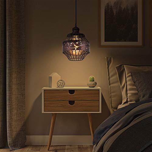 Ylong-Zs Plug In Pendant Lights With 16Ft Hanging Cord And On/Off Dimmer Switch, Upgraded Industrial Metal Swag Ceiling Lamp For Dining Room, Kitchen Hallway,Dark Bronze Finish #TOP2