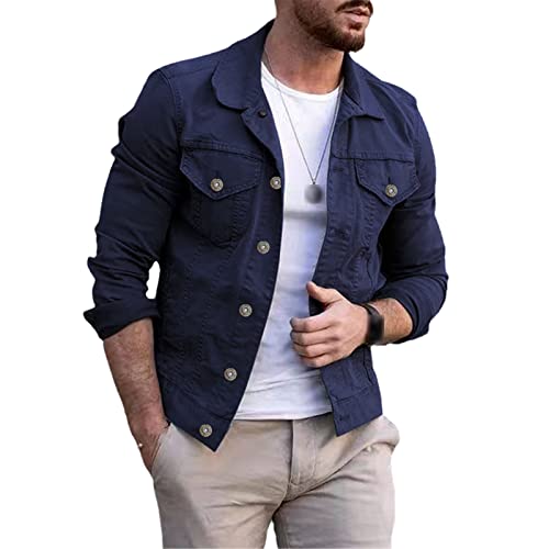 Veste denim slim homme pour le bureau décontracté et les sorties printanières