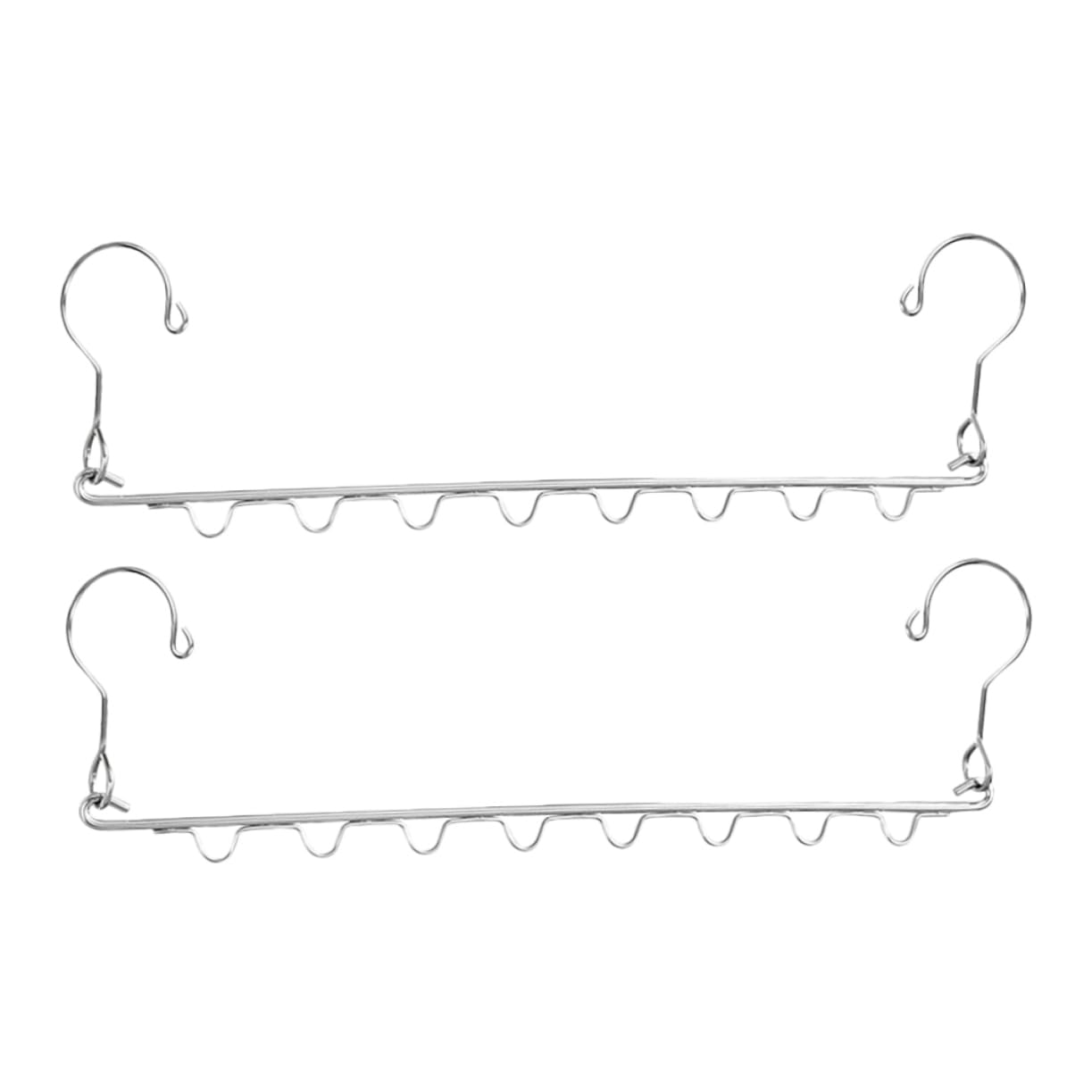 2pcs Multi-Port Stainless Steel Clothes Drying Rack Adjustable Storage Hanger Organizer for Space Saving in Laundry Non-Slip Design