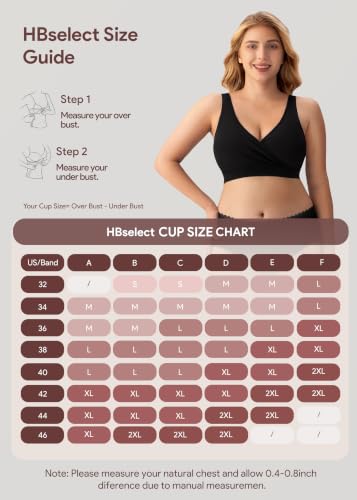 Image of HBselect Nursing Bras for Breastfeeding, Maternity Nursing Sleep Bra Wireless Pregnancy Sleep Bralette 3 /5 Pack