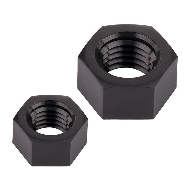 10/50/100 Uds Tuercas hexagonales de Nailon Tuercas hexagonales Negras M2 M2.5 M3 M4 M5 M6 M8 M10 M12 M14 M16 M18 M20(50pcs,M20)