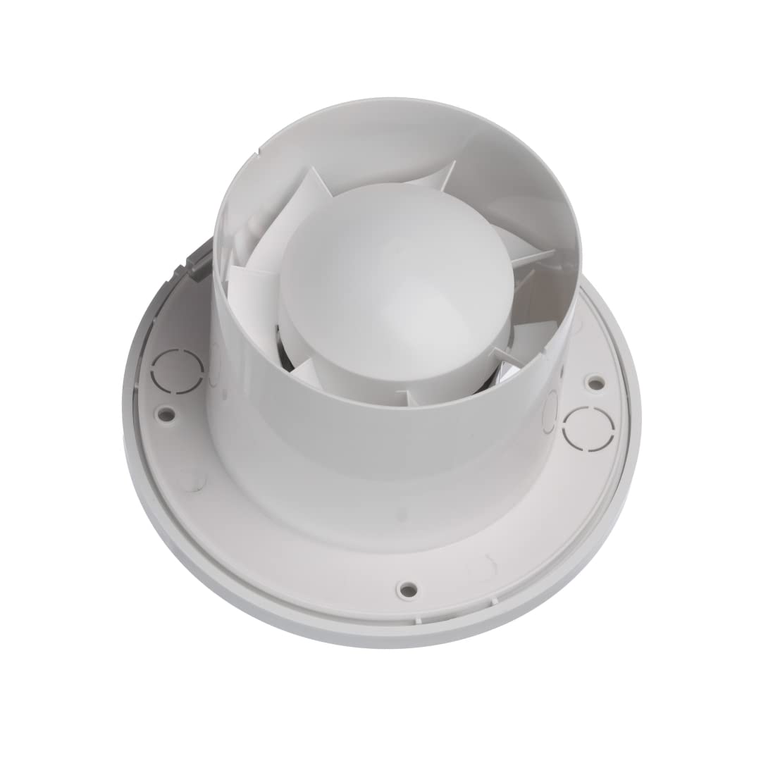 EUROPLAST Ø 100mm Bad-Lüfter mit Feuchtesensor und Timer - Leise Ventilator - Kunststoff - Weiß