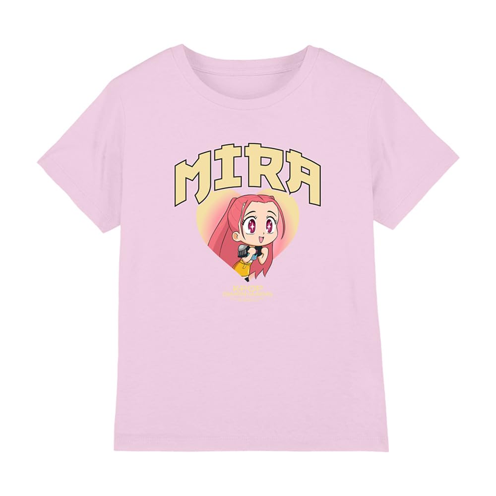 Kpop Demon Hunters - Huntrix Mira Collegic Kids T Shirt, Light Pink, 9-11