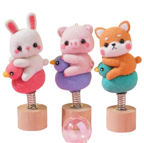 YJIUYUANQ 3 Sets Wool Felting Kits Complete Needle Felting Tools and Supplies Wet Needle Felting Starter Kit Wool Felt Basic Tools for DIY Felting Starters