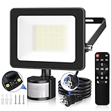 CLY センサーライト 屋外 人感センサーライト 防犯ライト LED投光器 25W 昼光色 3000LM 6500K IP66防水 人感センサー 作業灯 フラッドライト 超爆光【2025年最新改良 リモコン操作 無段階調光 常時点灯機能 センサー部もモード調整可能】自動点灯 明るい 防犯灯 玄関 ガレージ 倉庫 車庫 駐車場 段階 廊下 カーポート 工場【AC100V 2芯と3芯併用プラグ】