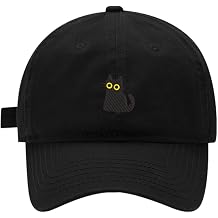Mens Baseball Caps Black Cat - 05 Embroidered Adjustable Washed Cotton Dad Hat