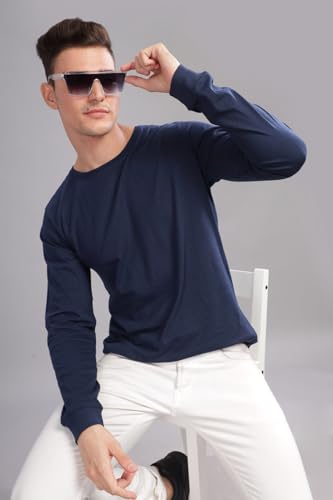 Image of ADRO Full Sleeve Tshirt for Men | Colorblock T Shirt for Men | 100% Cotton Tshirt | Full Sleeve Regular Fit T-Shirt | Men's Full Sleeves T Shirts