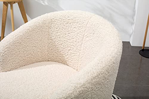 Patiowell Modern Accent Chair,Leisure Barrel Armchair With Soft Padded Armrest And Golden Metal Legs For Living Room,Bedroom,Reading Room(Biege) #TOP3