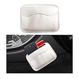 Ziciner Car Seat Side Pocket Organizer, PU Leather Mini Storage Bag for Phones, Wallets, Keys, Cards, Car Seat Gap Filler Pouch, Interior Accessories Organizer for Car Door, Console (White)