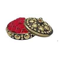 KULIA® Sindoor Boîte à Perles Rondes Sindoor Dani Kumkum Boîte