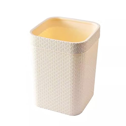 Bote de basura sin tapa que elimina atascos y optimiza el baño y salón