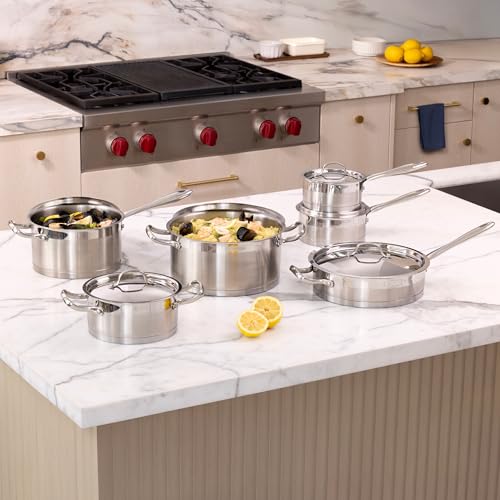 Modern Ina Cookware Lagostina Moderna 12-Piece Induction Safe Stainless Steel Cookware Set ...