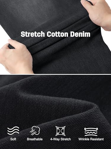 Women's 26" Short Stretch Flare Jeans High Waisted Curvy Bootcut Denim Pants, Black, XX-Large4