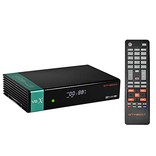 GT Media V8X DVB-S / S2 / S2X Decodificador de Receptor de TV Satelital Digital con Wi-Fi Incorporado / 1080P Full HD/FTA Soporte CC CAM, Youtube, Ranura para Tarjeta CA (V8 Nova Actualizado)