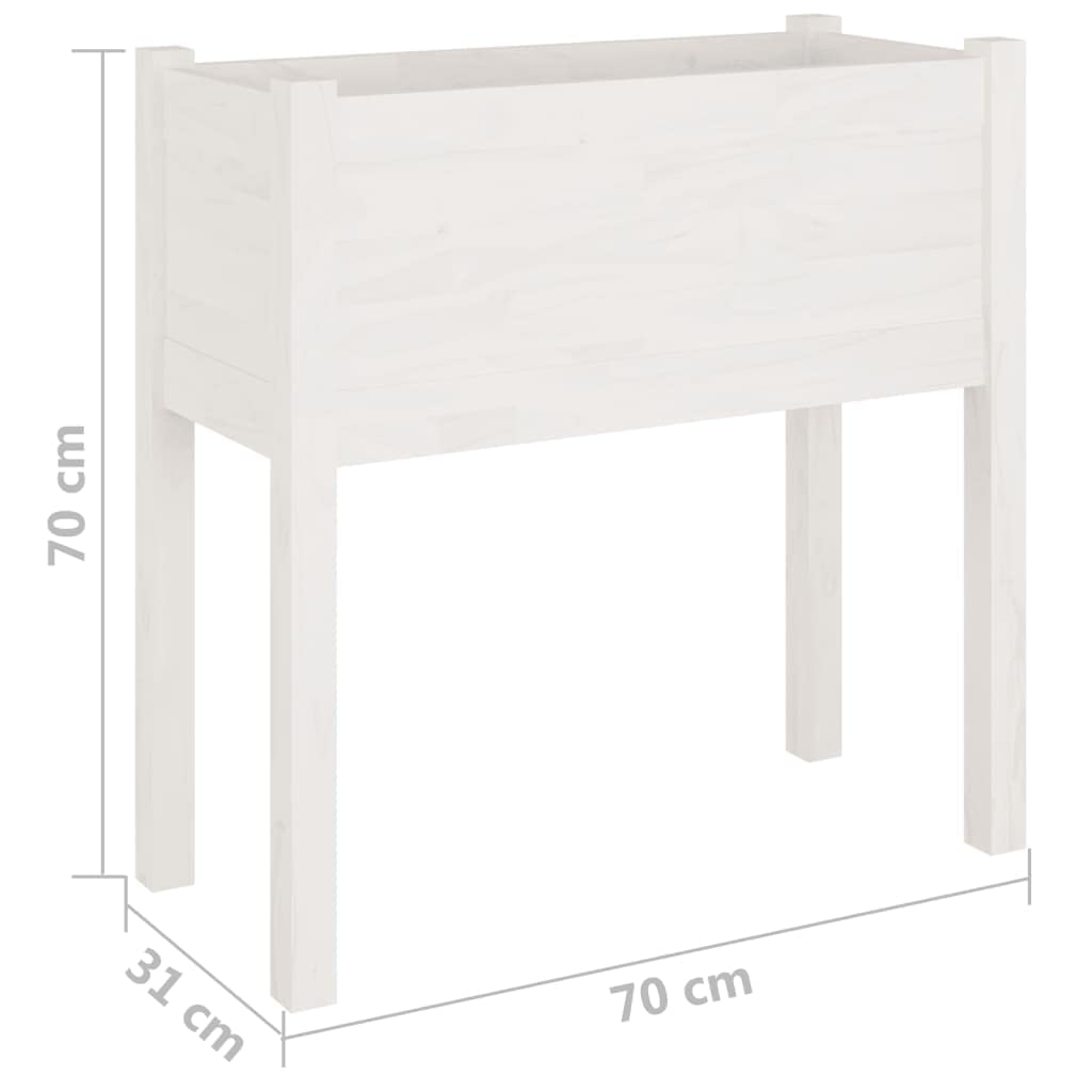 Donice ogrodowe 2 sztuki biale 70x31x70 cm drewno sosnowe duze skrzynie na kwiaty taras balkon ozdobne pojemniki roslinne