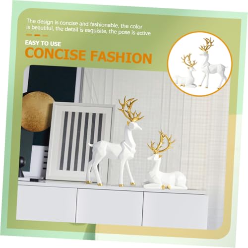 Décoration de chambre de luxe avec statuettes de renne blanches en résine haut de gamme