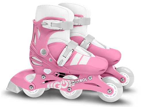 STAMP - Adjustable Two in One 3 Wheels Skate SKIDS Control Size 27-30, Color Rosa SK187301