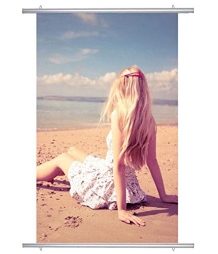 Estink Binario per Poster in Alluminio, 100 cm, Set di Binari Pieghevoli con Ganci Scorrevoli, Argento