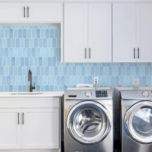 Vamos Tile Thicker Peel and Stick Backsplash Tile,Light Blue,10-Sheet by Vamos Tile - Used condition - Image 5