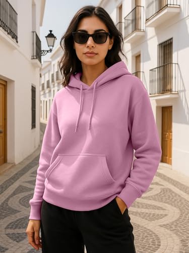Image of JUNEBERRY Cotton Spun Casual Solid Full Sleeves Women Stylish Hooded Neck Regular Fit Hoodie for Winter