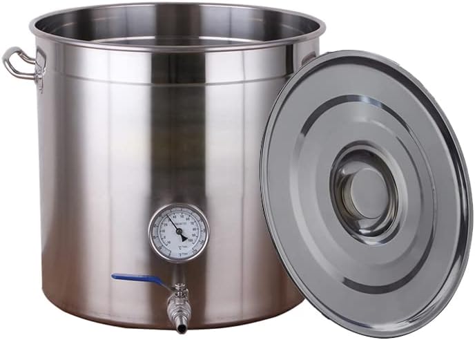 AIZYR Hervidor de cerveza casero de gran capacidad, tanque de fermentación de acero inoxidable 19L-90L, barril de almacenamiento de bebidas de