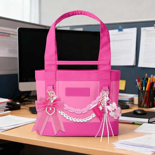 Image of Tote Bag Accessories for YETI Camino 20 /35 /50 Bogg Bags Pearl Bow Rose Red