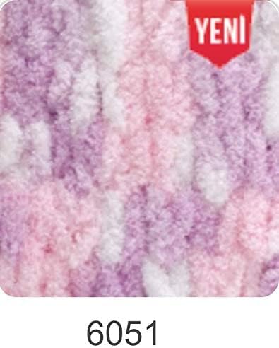 Image of Alize Puffy Color Baby Blanket Yarn Lot of 4skn 100gr 9.8 yards 100% Micropolyester Soft Yarn Hand Knitting Yarn (6051)