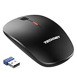 TeckNet 2.4G Wireless Mouse, 3-Button Portable Mini Optical Mouse with USB Nano Receiver for Notebook, PC, Laptop, Computer, Macbook, On/Off Button, 1600DPI, 12-Month Battery Life, Fit Left/Right Hand
