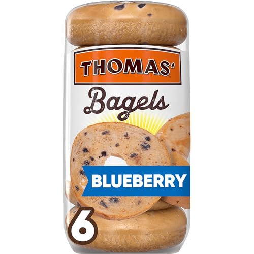 Thomas' Blueberry Bagels, 6 count, (3.0 oz each), Kosher Bagels, 18 oz Bag