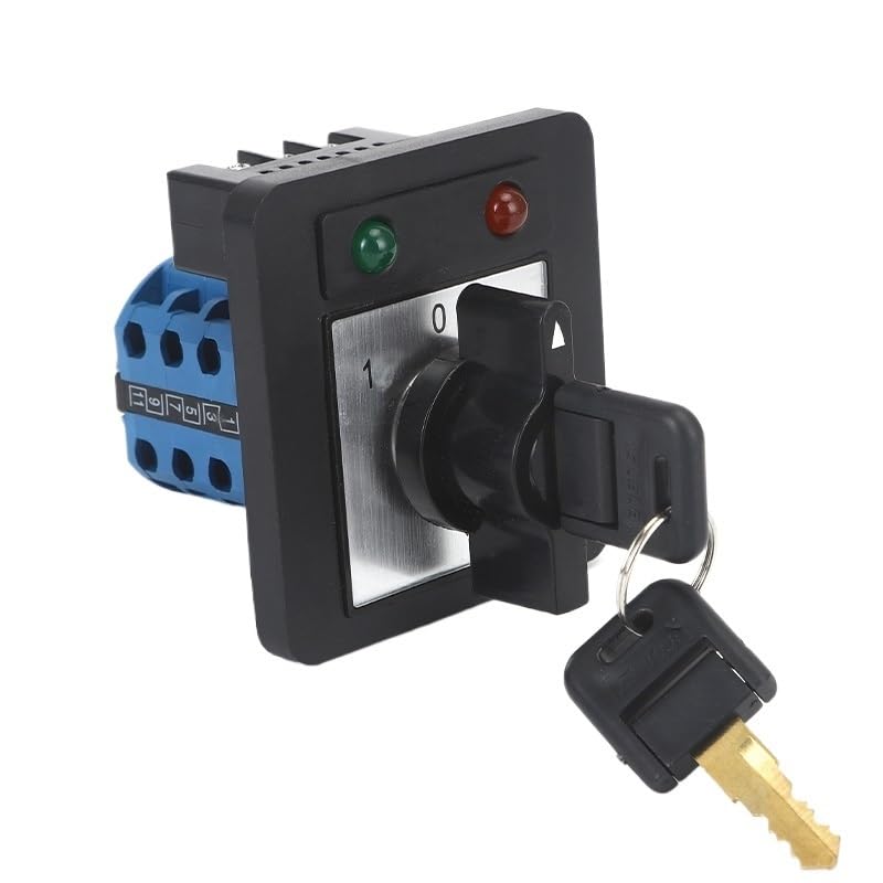 SZW26/LW26-20 D303.3YN Interruptor selector de leva rotatorio, 20 A, 3 polos, 12 tornillos, posiciones, con llave y luz Controls Switches