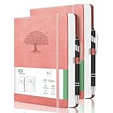 2 Pack Cuaderno Rayado,A5 Cuaderno con Forro de Tapa Dura,Cuaderno Clásico 21.5 x 15cm,Adecuado para Hombres y Mujeres,...