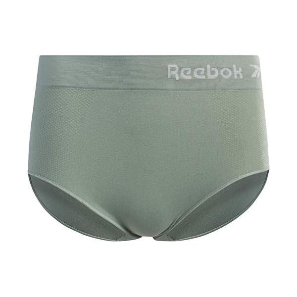 Reebok-Womens-Underwear--Seamless-High-Waist-Brief-Panties-4-Pack Reebok Women’s Underwear – Seamless High Waist Brief Panties (4 Pack), Size Medium, Pink/Green/Tan/Grey