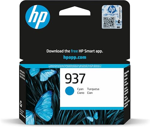 HP 937 (4S6W2NE) Cyan Original Druckerpatrone für OfficeJet Pro 9720e; 9730e All-in-One Großformatdrucker OfficeJet Pro 91xx Drucker