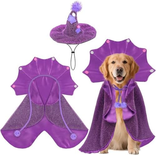 Witch Dog Halloween Costumes Funny Devil Vampire Dog Costumes Cap...