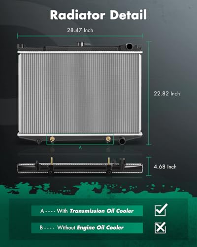 Image of SCITOO Aluminum Radiator Replacement for Nissan Model 314 Plastic Radiator