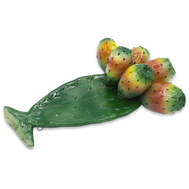 Pala de chumbera de cerámica siciliana para Colgar, Varios tamaños (1ud) - Altura 30 cm