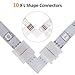 5050 4 Pin Led Strip Connector Kit, 10mm RGB LED Connector Includes 10x L Shape Connectors, 6.56FT Strip Light Extension Cable, 4X LED Strip Jumper, Y Port Connect Cable-Meet Your Lighting DIY Needs