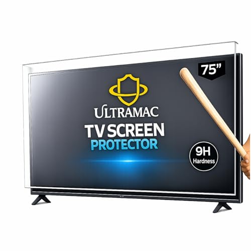 Image of ULTRAMAC 75 inch 3mm Acrylic TV Screen Guard | 9H Hardness | Scratch & Splash Resistant | ISO Certified Protection with Ultra HD Clarity