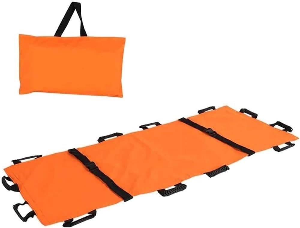 Civière de Sauvetage Pliable avec poignées, Couverture de Transfert, Tissu Oxford Double épaisseur, civière d'urgence médicale (Orange)