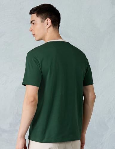 Image of Amazon Brand - Symbol Men Regular Fit Ringer T-Shirt | Half Sleeves | Graphic Printed | Available in Plus Size