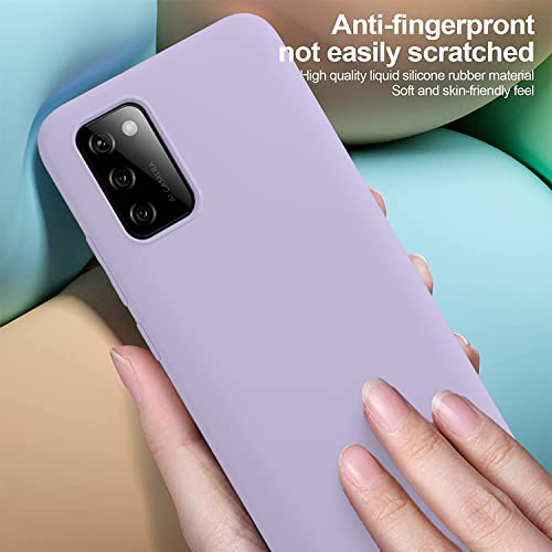 Image of DIZORO Liquid Silicone Gel Rubber Full Body Drop Protection Back Cover Compatible for Samsung Galaxy A02S / M02S / F02S (Purple)